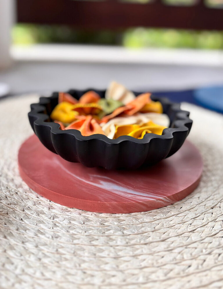 Placemat Set Terracotta red Marble Jesmonite (1)